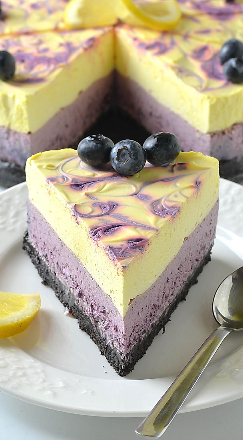 Lemon Blueberry Swirl Cheesecake Lidia's Cookbook