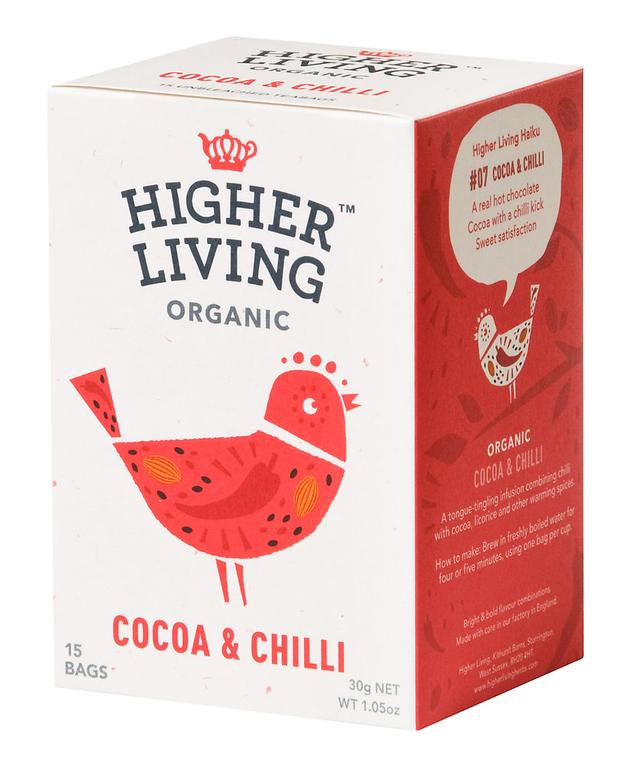 Buy Higher Living Cocoa & Chilli Tea Bags 15's Life Pharmacy