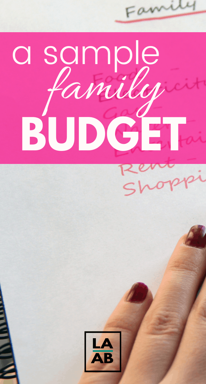 Sample Family Budget for Beginners Life and a Budget