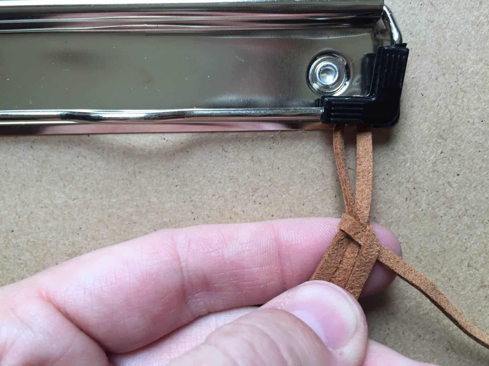 DIY Braided Leather Pacifier Clip