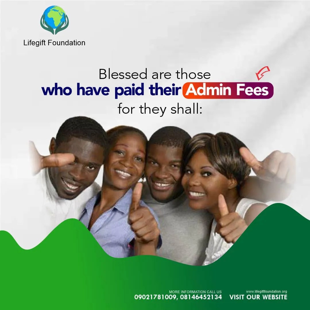 Admin Fee Update Life Gift Global Foundation (LGG)