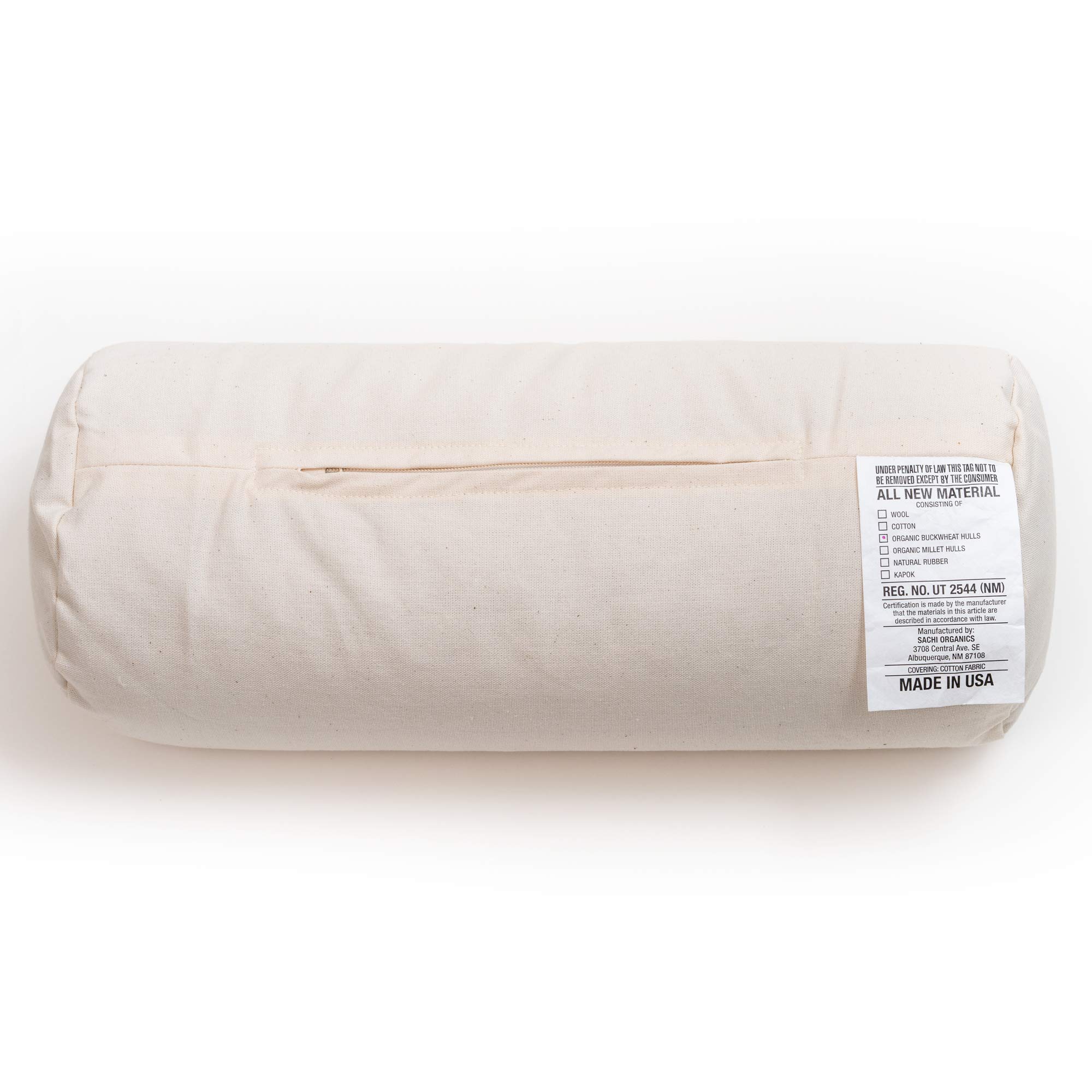 Sachi Organics Buckwheat Cylinder Neck Pillow LifeIRL