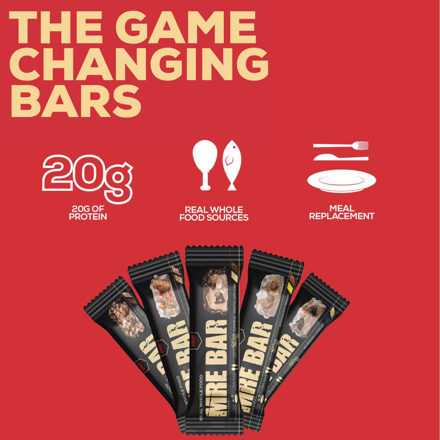 Redcon1 MRE Bar Meal Replacement Bar (1 Box / 12 Bars) LifeIRL