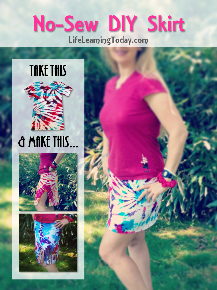 DIY TShirt into Wrap Skirt (No Sew) 3 Styles! Life Learning Today