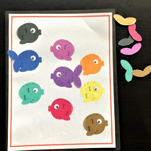Color (Fish) Matching Puzzle Montessori Activity (9 Colors) LifeLoLo
