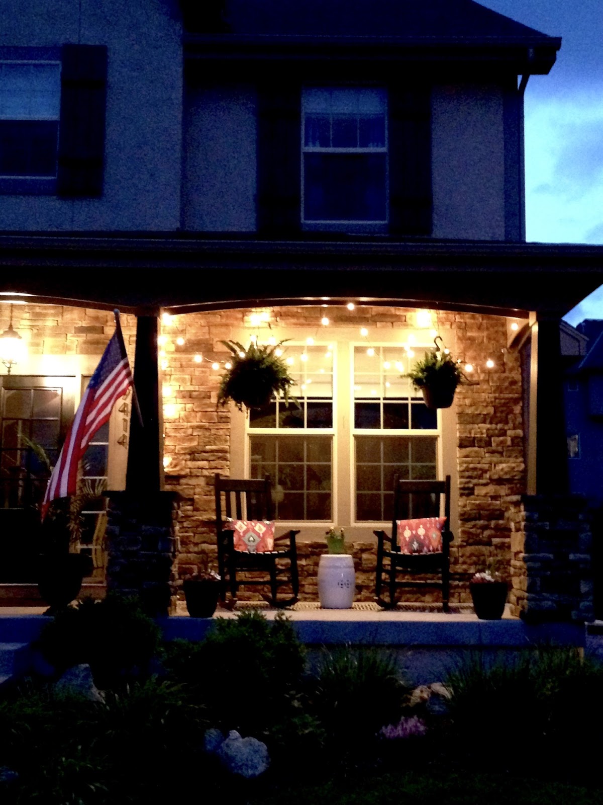 String Lights on the Front Porch Life Love Larson