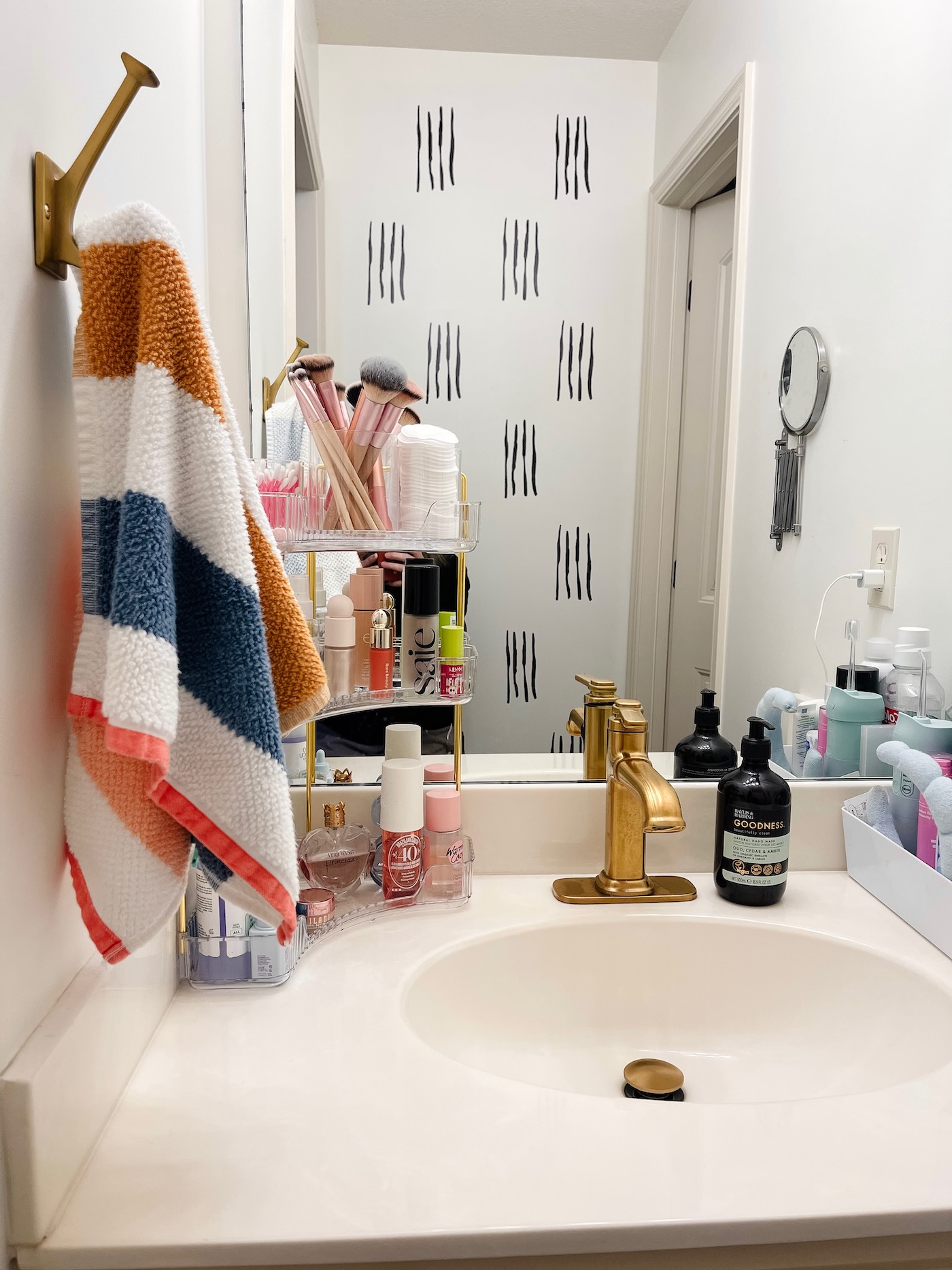 How to Add Corner Storage to a Small Bathroom Countertop Life Love Larson