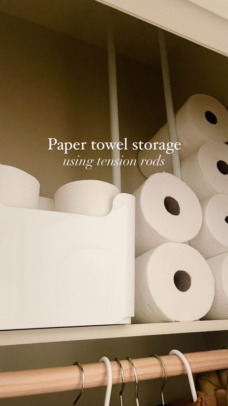 How to Use Tension Rods to Store Paper Towels Life Love Larson