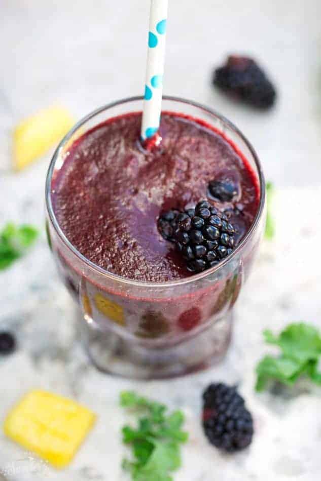 Blackberry and Kale Smoothie Life Made Sweeter Vegan Whole30