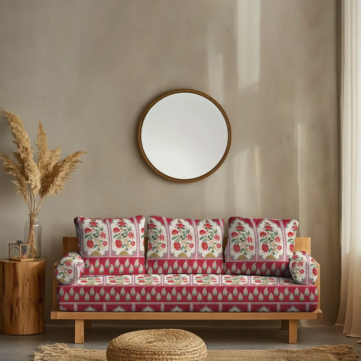 Dareecha Design Sofa and Chairs Upholstery Fabric Red Life n Colors