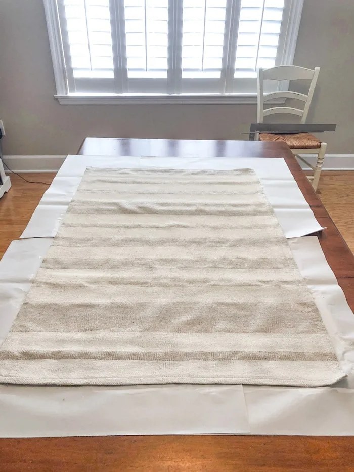 EASY DIY RUG OUT OF A DROP CLOTH AND CHALK PAINT