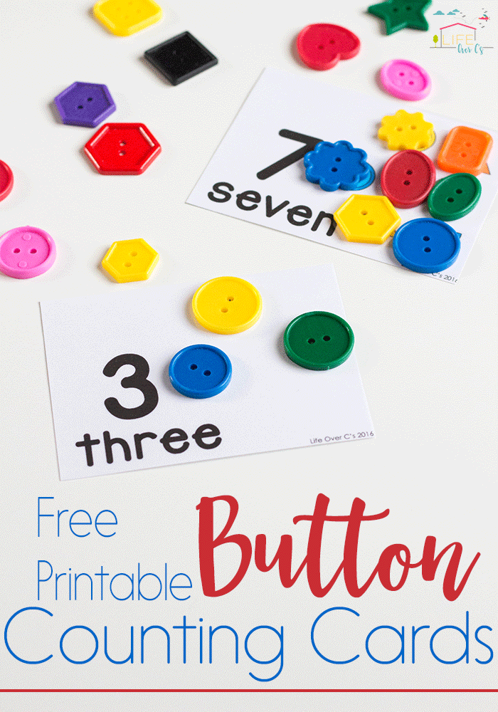 Free Printable Button Counting Grid Game for Preschool