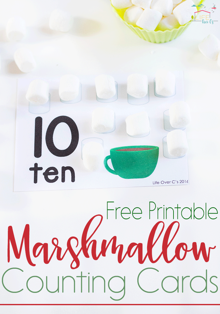 Marshmallow Counting Cards for Numbers 110 Life Over Cs