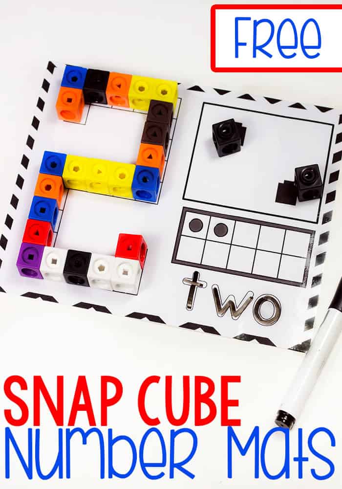 Snap Cube Number Mats for Kindergarten