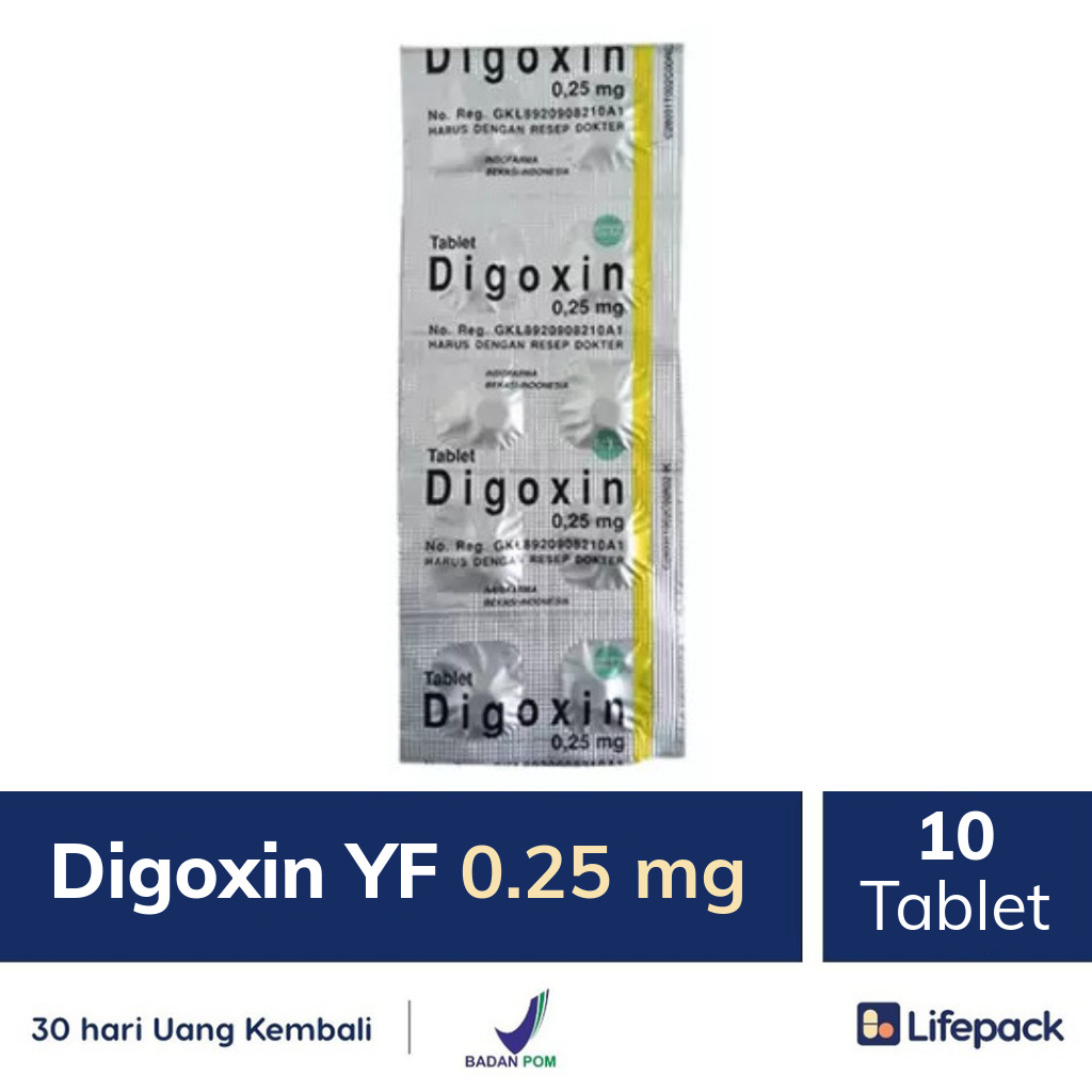 Jual Obat Digoxin 0.25 MG Tablet 10S Obat Jantung Lifepack