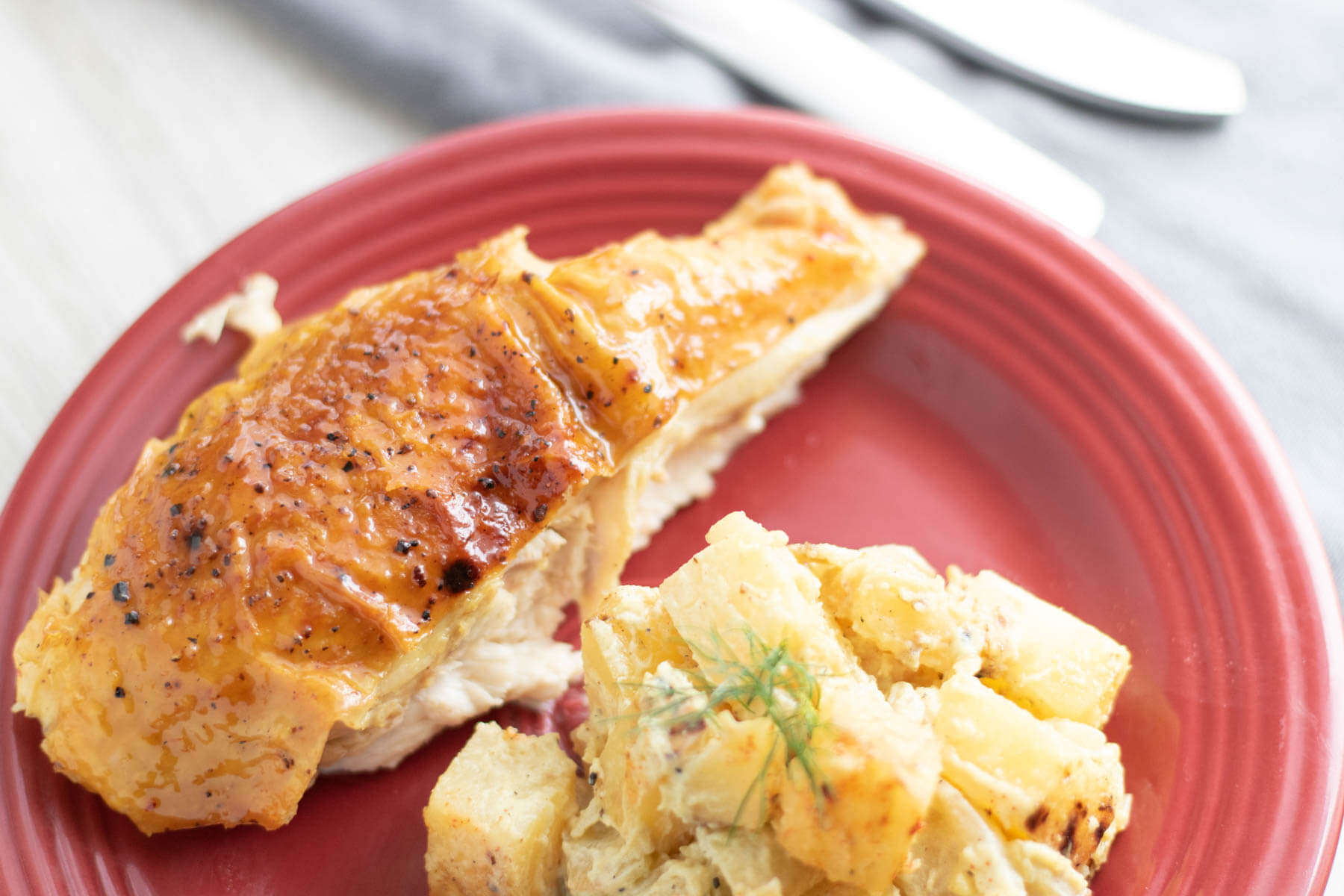 HoneyMustard Glazed Spatchcocked Chicken Life She Has