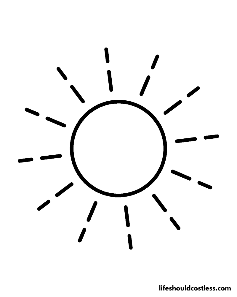 Sun Coloring Pages (free PDF prints) Life Should Cost Less