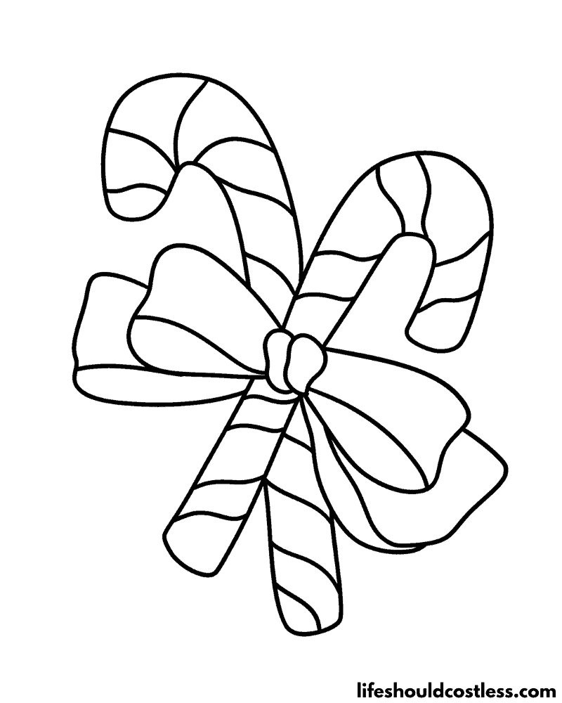 Candy Cane Coloring Pages (free printable PDF templates) Life Should