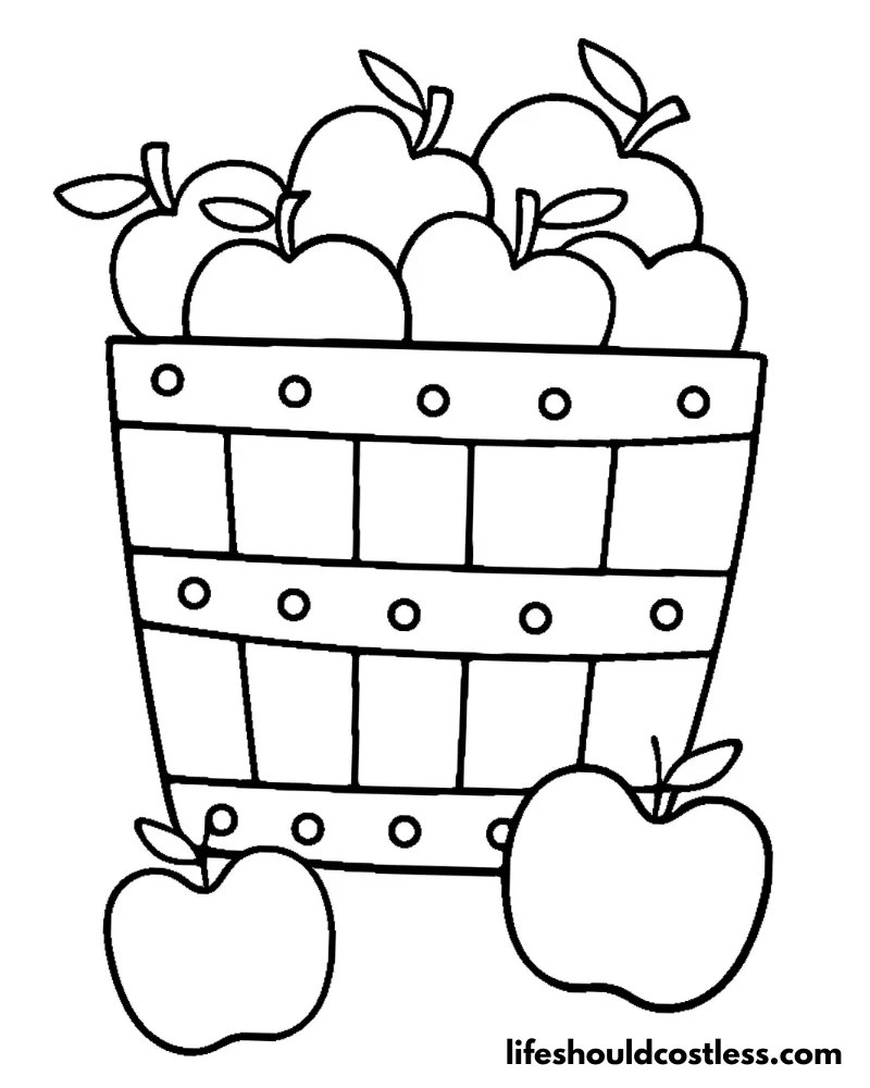 Apples In A Basket Coloring Pages