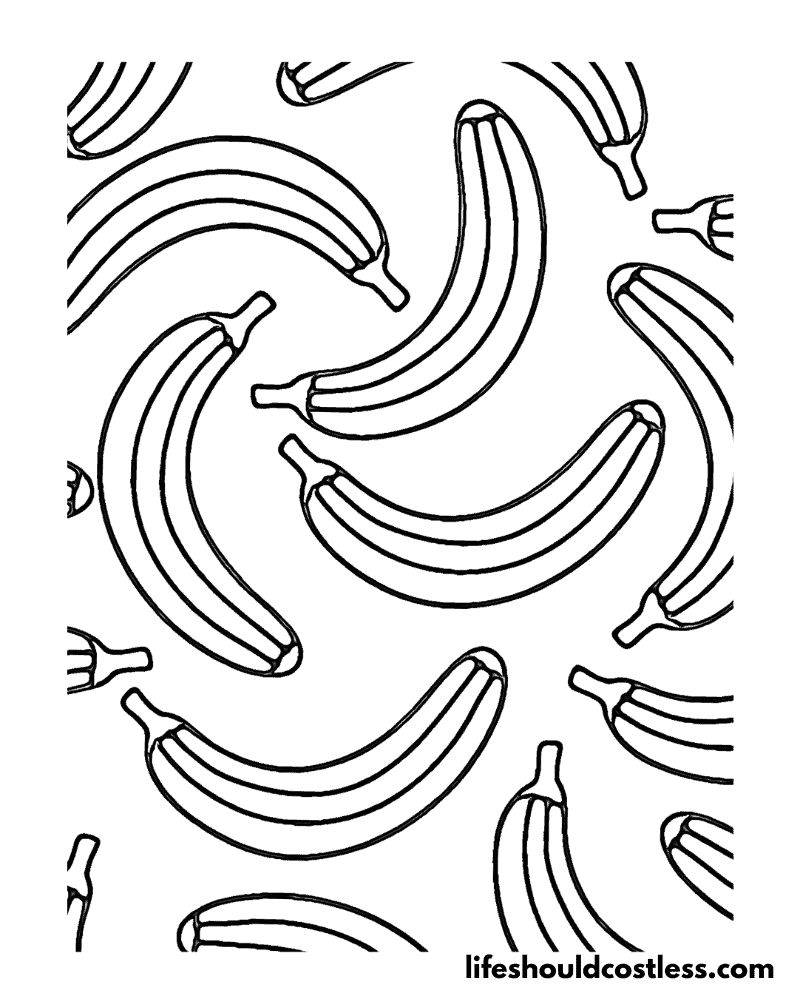Banana Coloring Pages (free printable PDF templates) Life Should Cost
