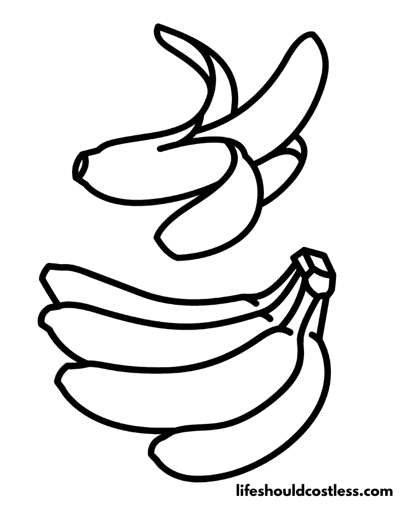 Banana Coloring Pages (free printable PDF templates) Life Should Cost