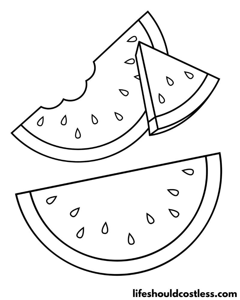 Watermelon Coloring Pages (free PDF prints) Life Should Cost Less