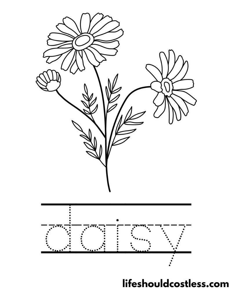 Daisy Coloring Pages (free printable PDF templates) Life Should Cost Less