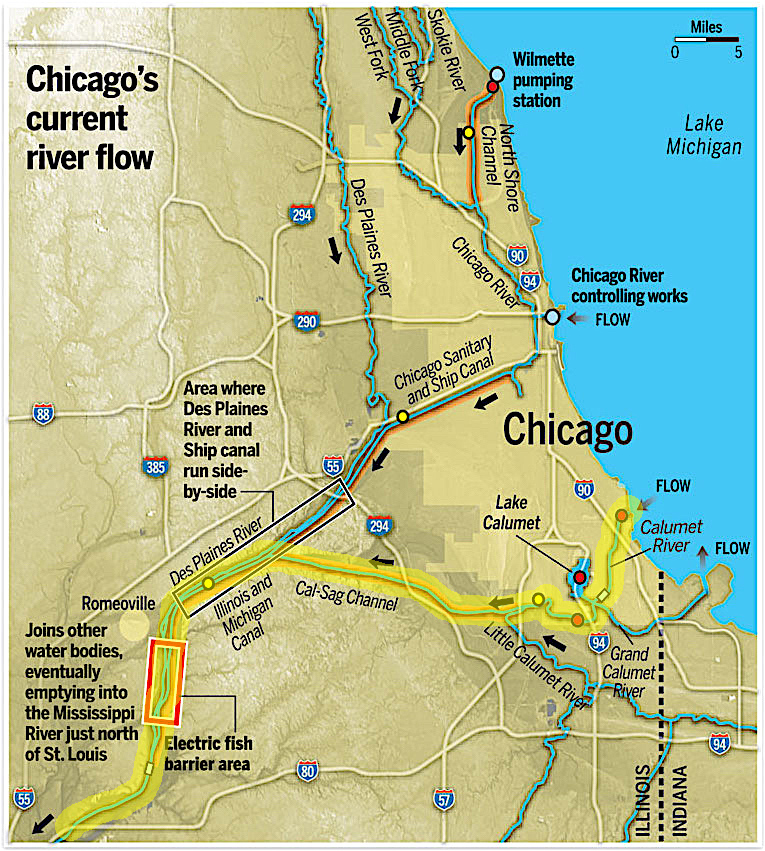Chicago River Illinois Map Chicago to Peoria