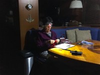 Paula knitting