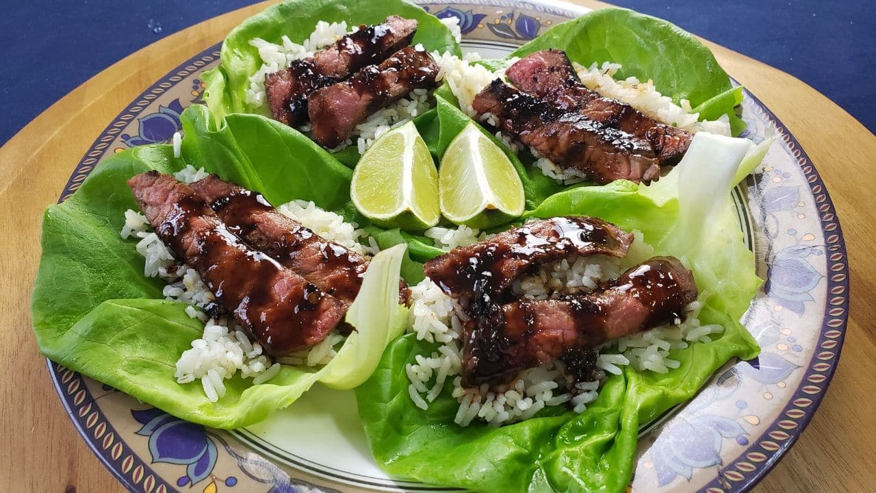 Korean Steak Lettuce Cups recipe and a wine pairing Life Time Vibes