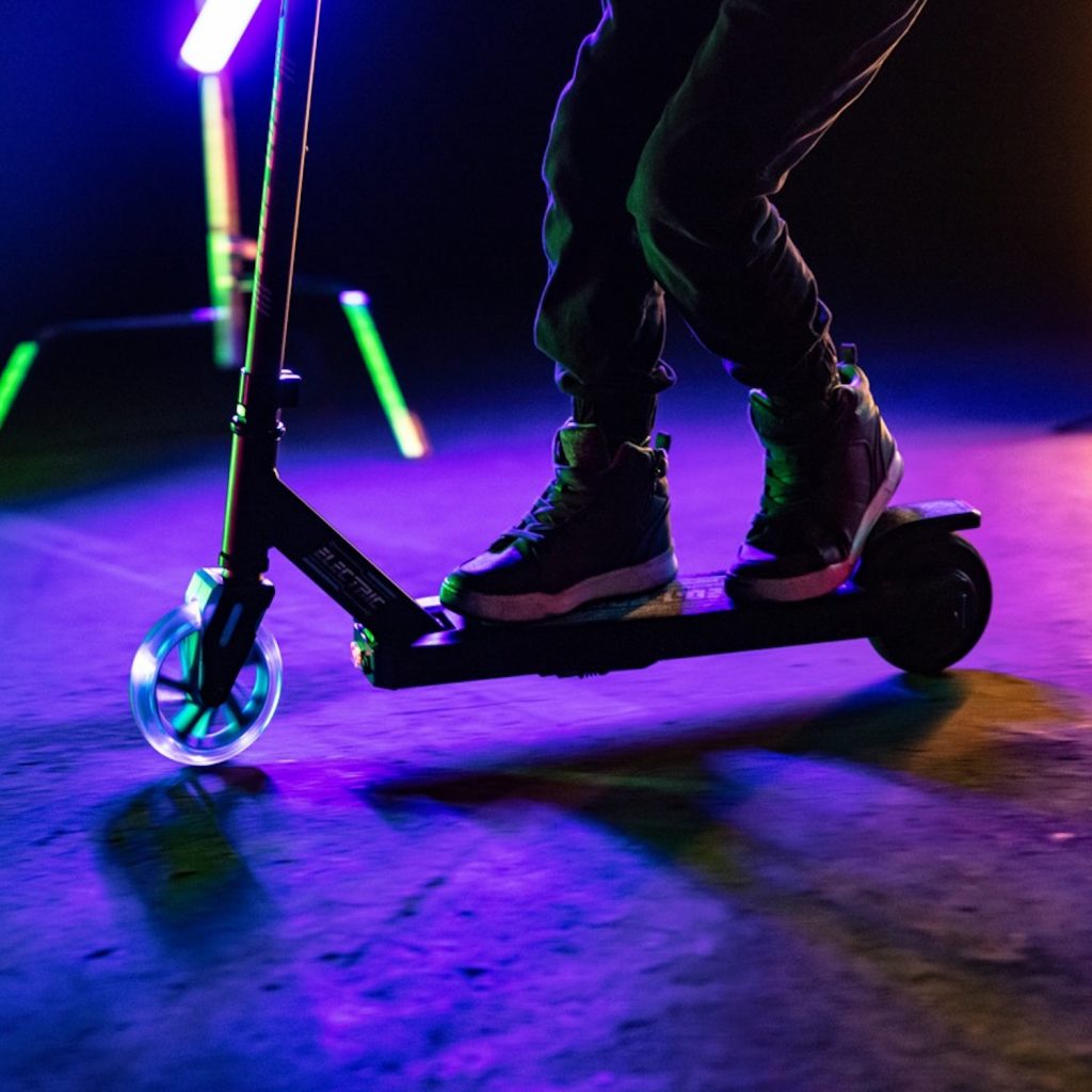 Yvolution NEON Edge Electric Kids Scooter Light up Wheel Blue from 8