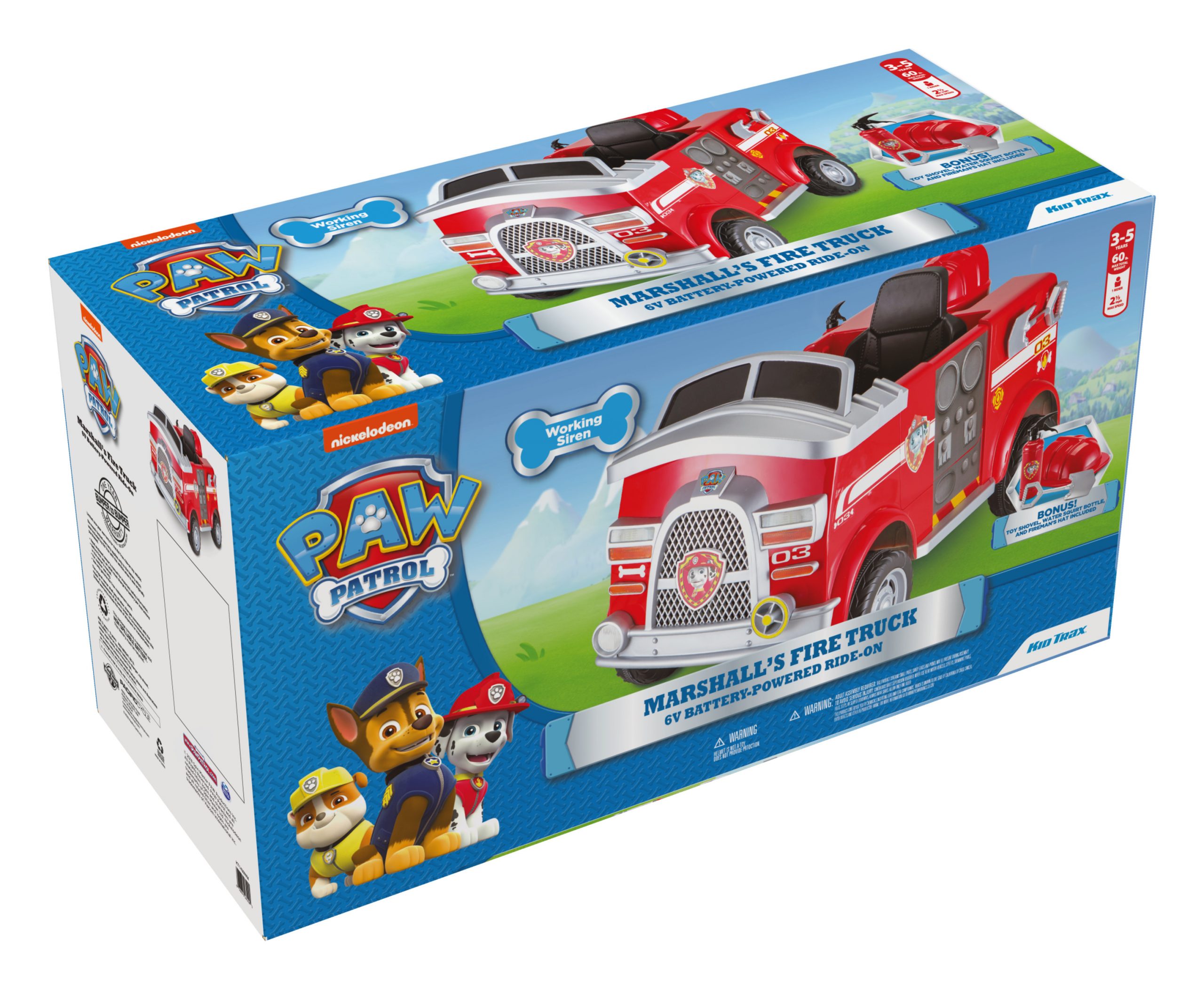 Nickelodeon’s PAW Patrol Marshall Rescue Fire Truck, RideOn Toy by