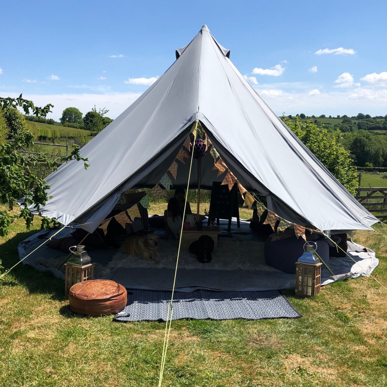 5m Canvas Bell Tent Available in Sand or Grey Life Under Canvas