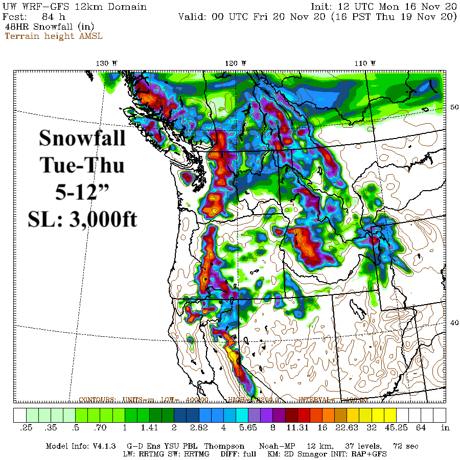Next storm coming TuesdayThursday is all about mountain snow levels