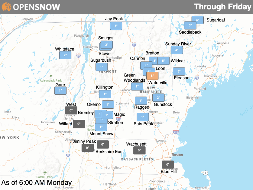 Active pattern, but light on snow New England Daily Snow Forecast