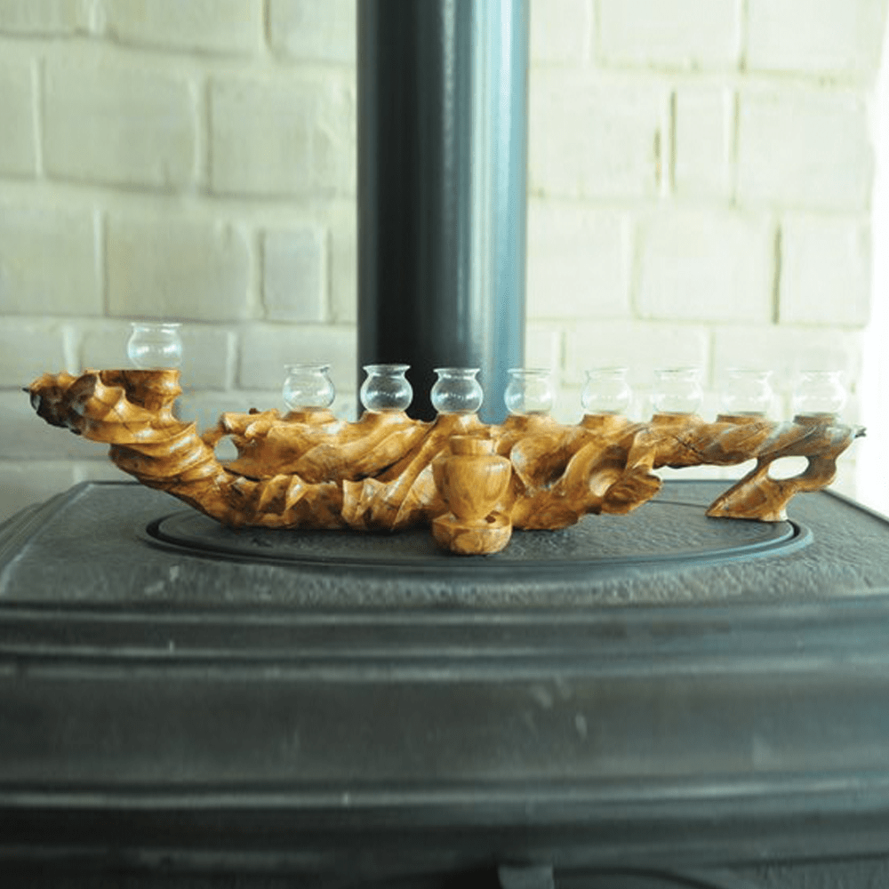 Menorah Hanukkah wood Candle holder ShiningLight