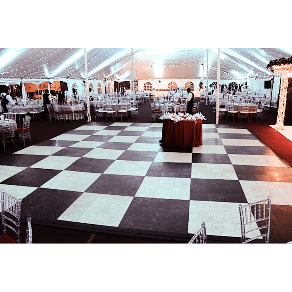 21 x 21 Black & White Checkered Dance Floor Light Action Inc.