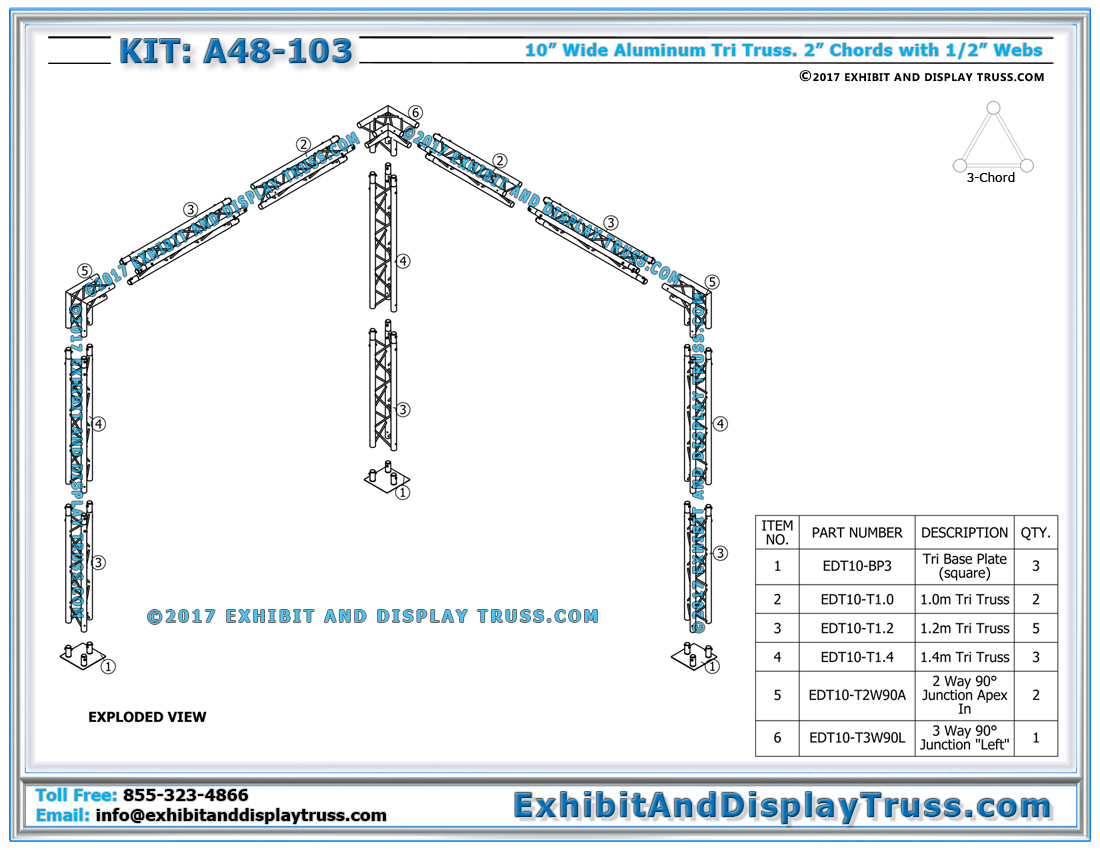 10'x10' Exhibit Display Kits A48103 LShape Corner Trade Show Booth