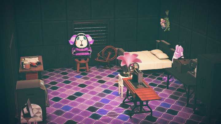 Animal Crossing New Horizons Muffy's Home Interior Is Dark and Gloomy (as You Might Expect