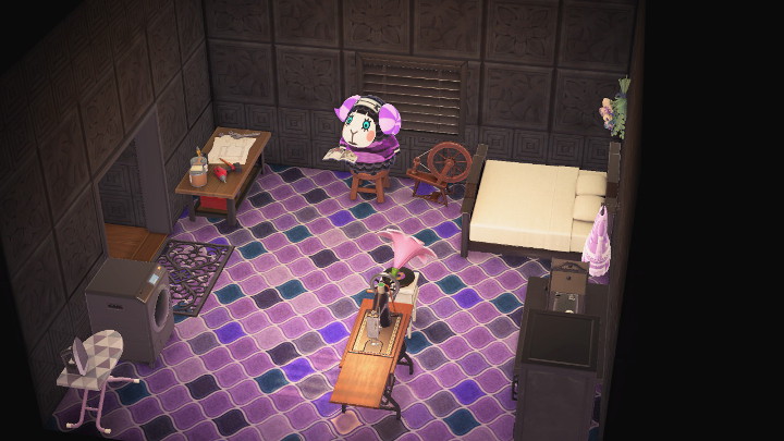 Animal Crossing New Horizons Muffy's Home Interior Is Dark and Gloomy (as You Might Expect