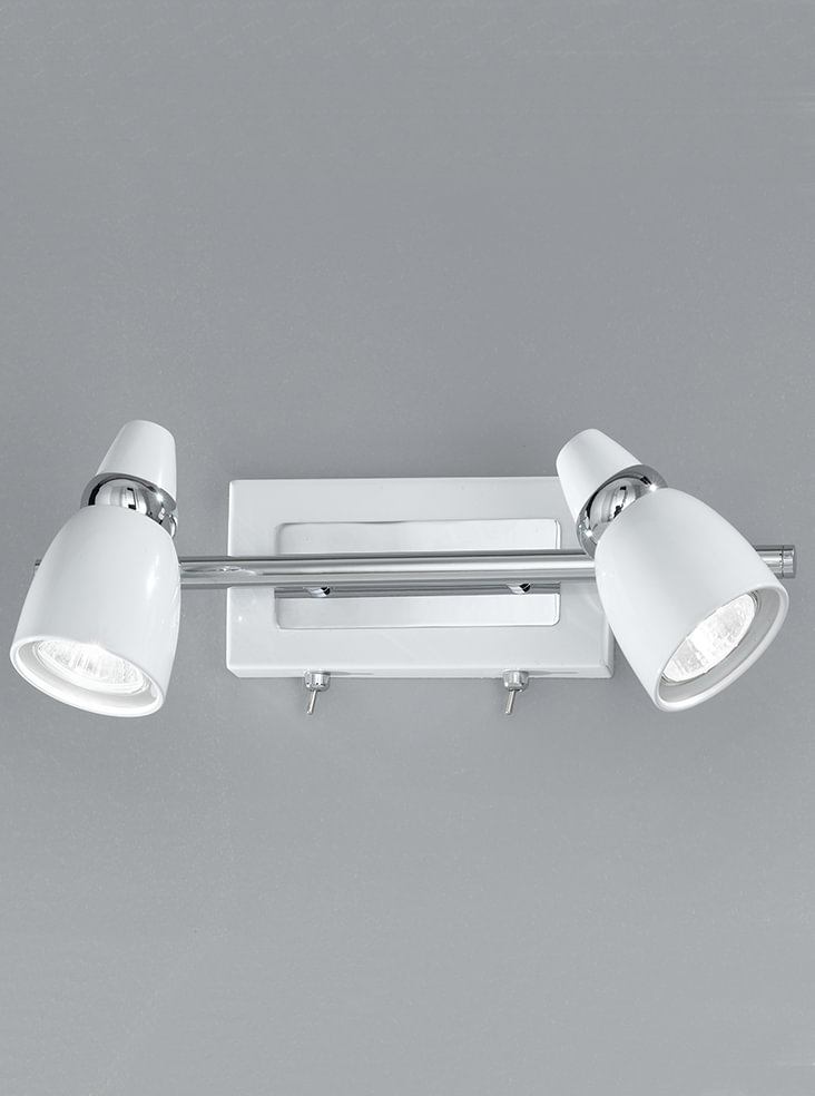 SPOT8932 Pixon double spot wall light bar adjustable& switched, white