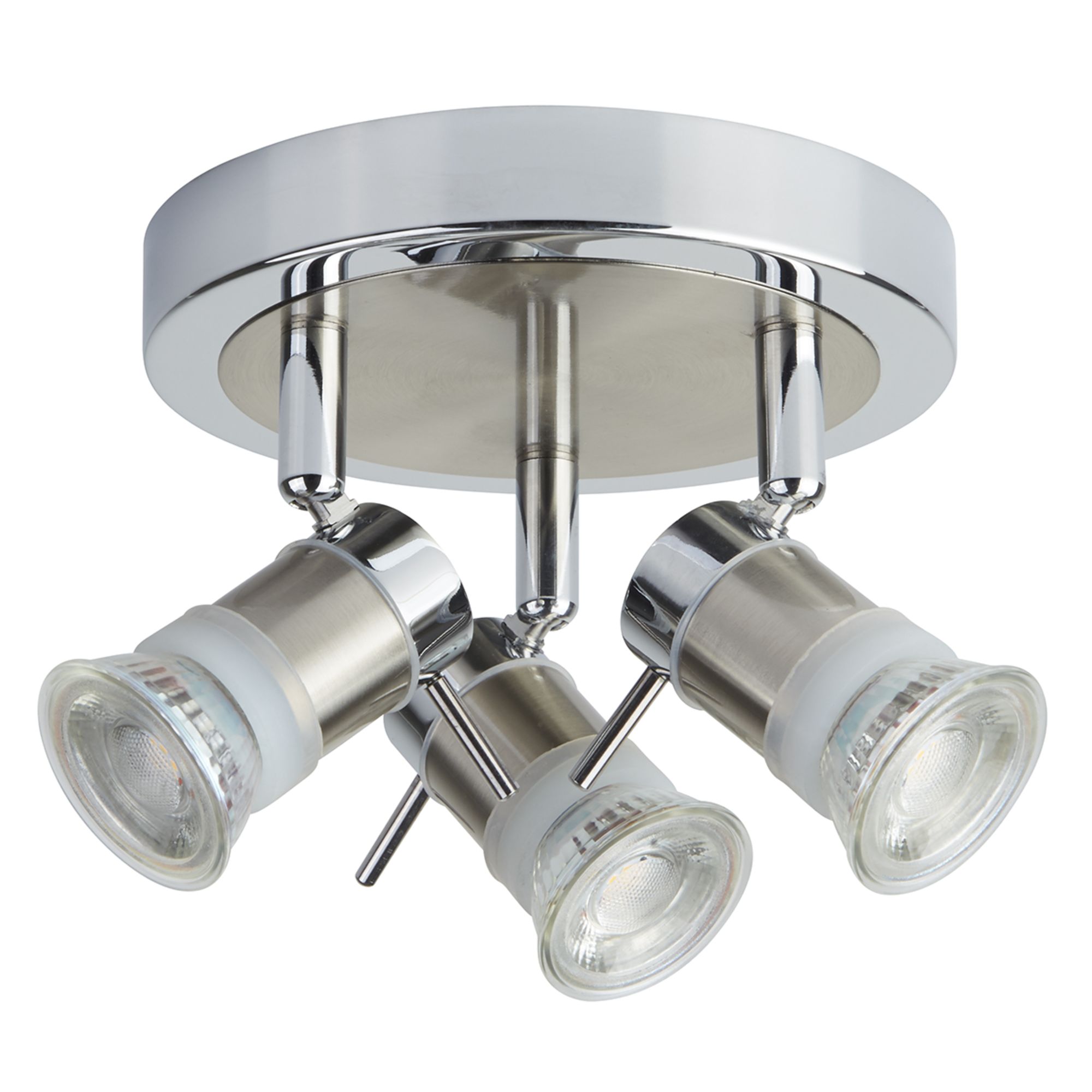 Searchlight 7443CCLED Aries 3lt Spotlight, Chrome/satin silver