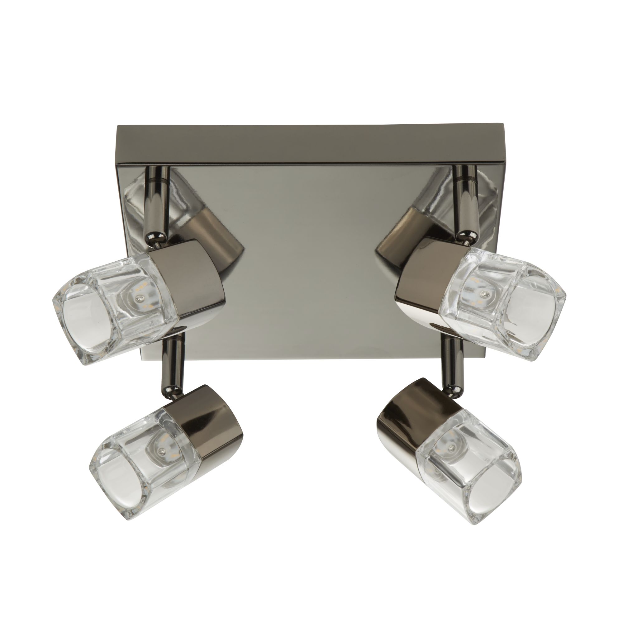 Searchlight 7884BCLED Blocs 4lt Spotlight, Black Chrome Lighting