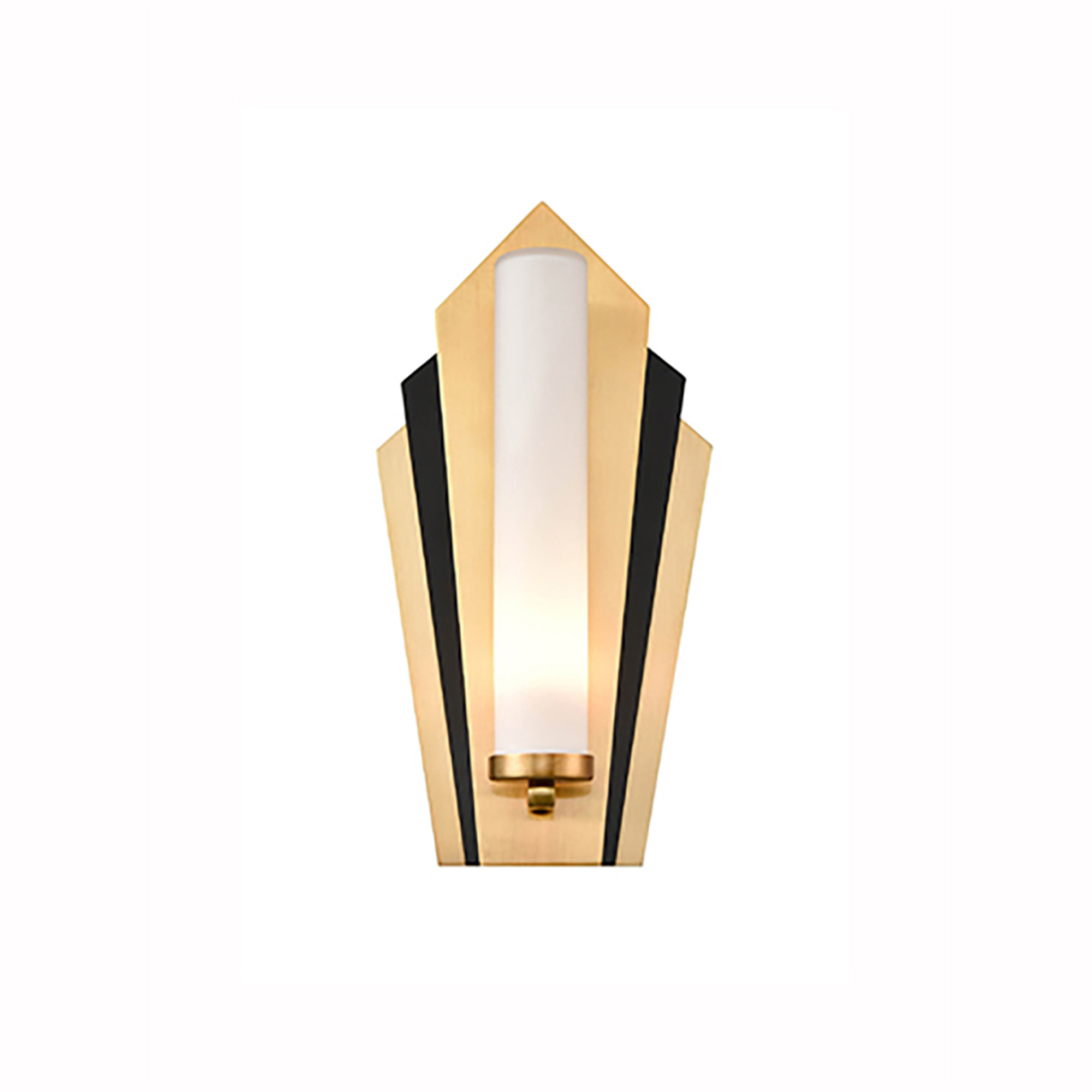 Art Deco IP44 Wall Lt, Gold & Matt Black / LBF003541BW Lighting Bug Swindon