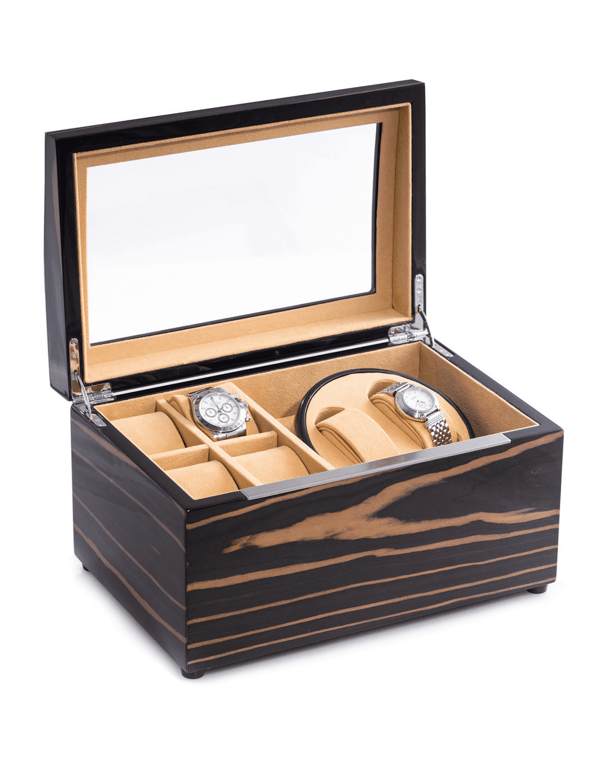 LACQUERED BURL WOOD WATCH BOX Fischer Gambino