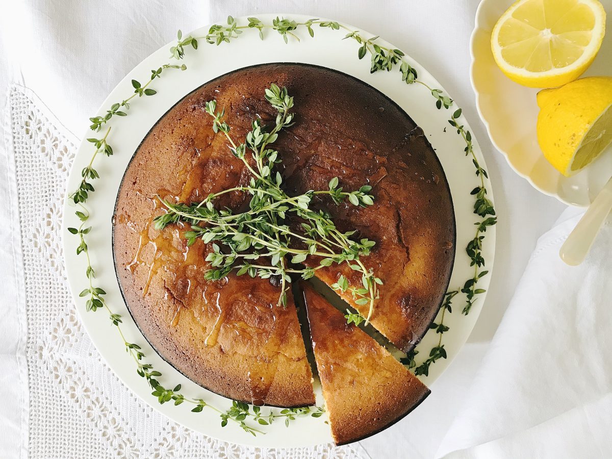 February 20 Bake Off Lemon Thyme, Honey and Almond Cake