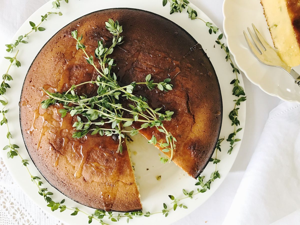 February 20 Bake Off Lemon Thyme, Honey and Almond Cake