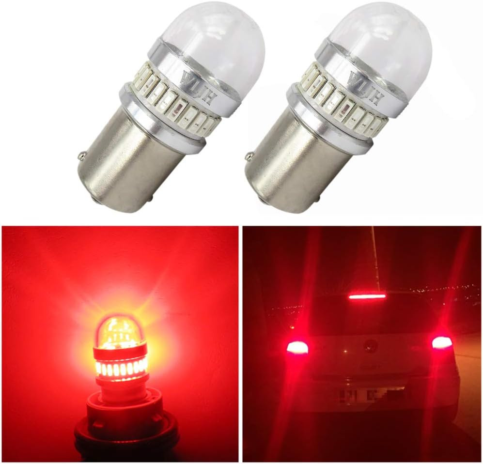 WLJH 7506 Red Light Bulbs For Turn Signal, Tail, Brake Lights Color