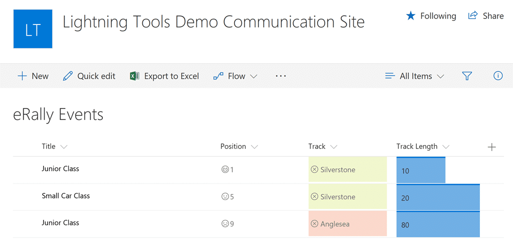 SharePoint Online Column Formatting Lightning Tools