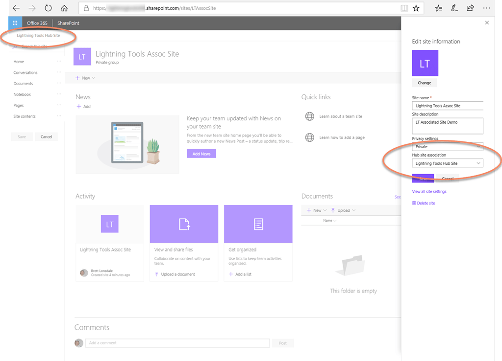 SharePoint Hub Sites in Office 365 SharePoint Online